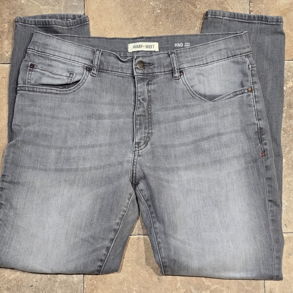 Warpt + Weft Gray HND Tokyo Skinny Jeans Size 34x30 - Picture 3 of 16